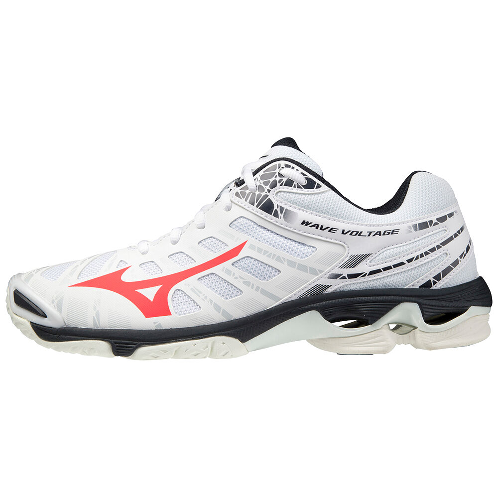 Scarpe Pallavolo Mizuno Wave Voltage Uomo - Bianche/Rosse - 70468-ZHFB